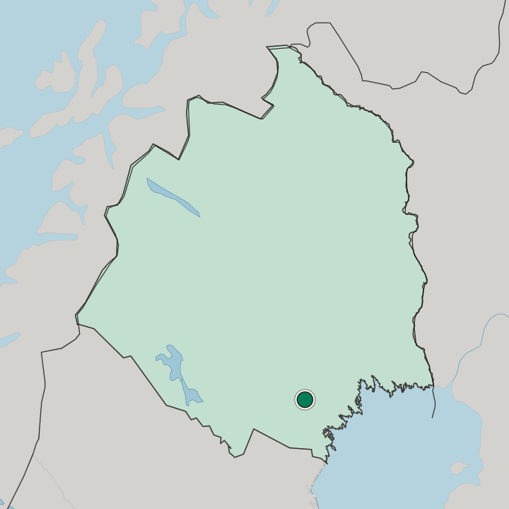 Map showing Älvsbyn — In Norrbotten County