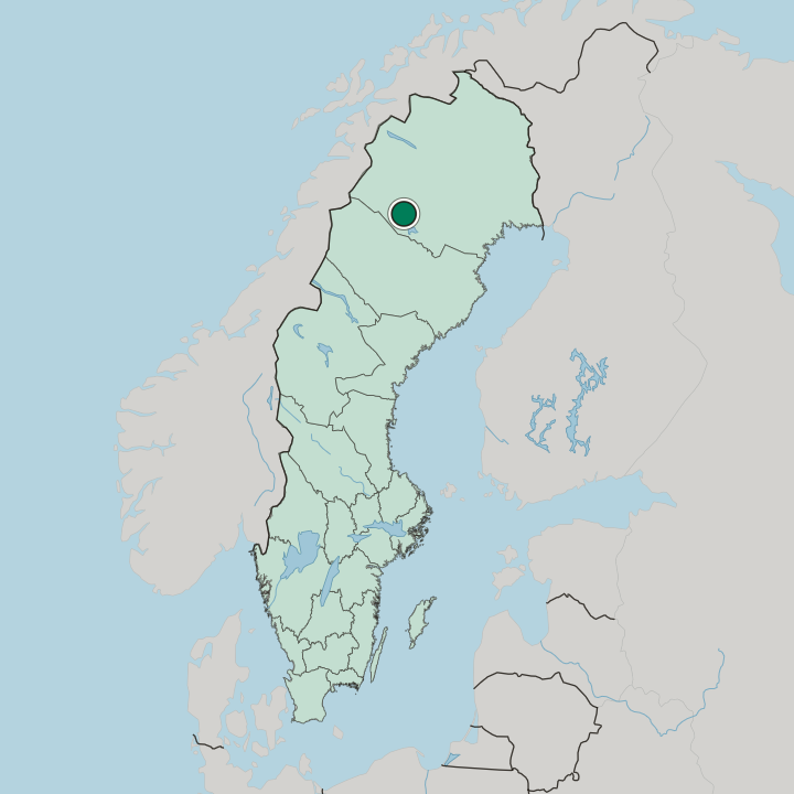 Map showing Arjeplog — In Sweden