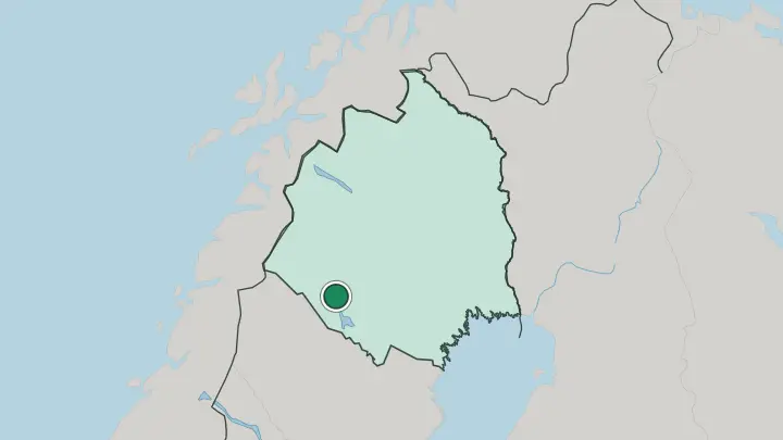 Map of Arjeplog in Sweden