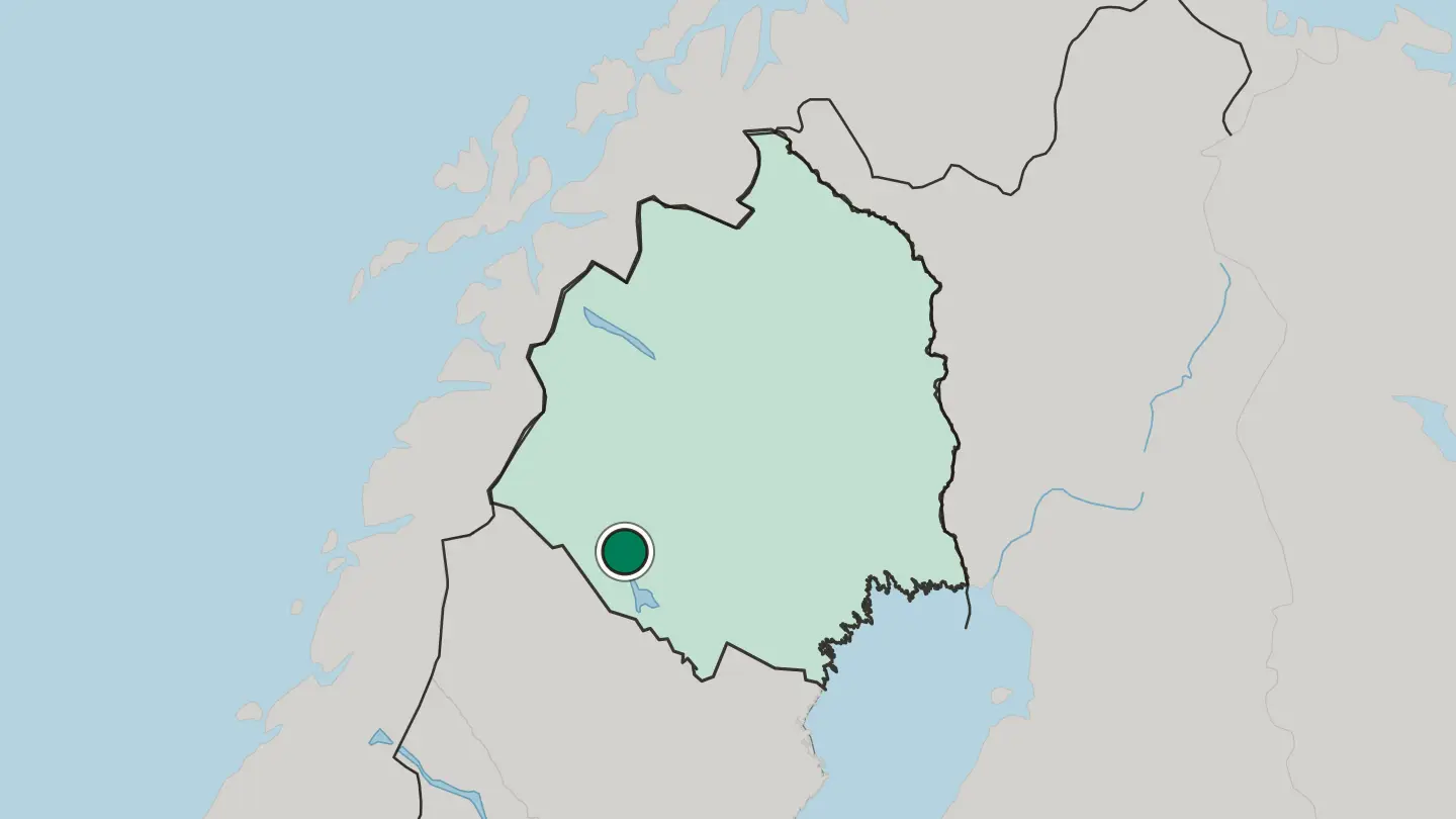 Map of Arjeplog in Sweden