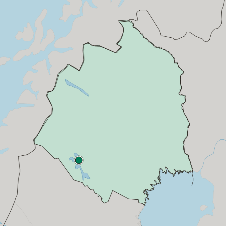 Map showing Arjeplog — In Norrbotten County