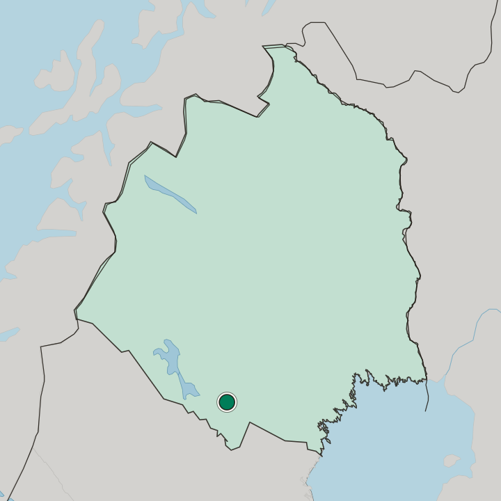 Map showing Arvidsjaur — In Norrbotten County