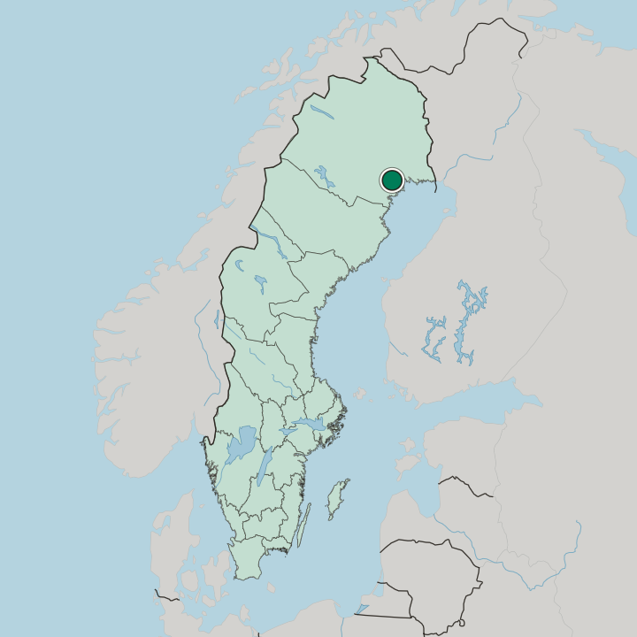 Map showing Boden — In Sweden