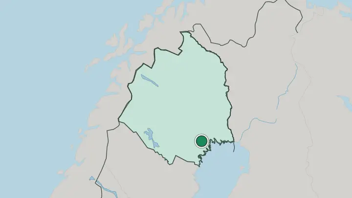 Map of Boden in Sweden
