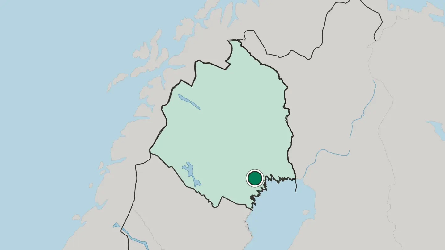 Map of Boden in Sweden