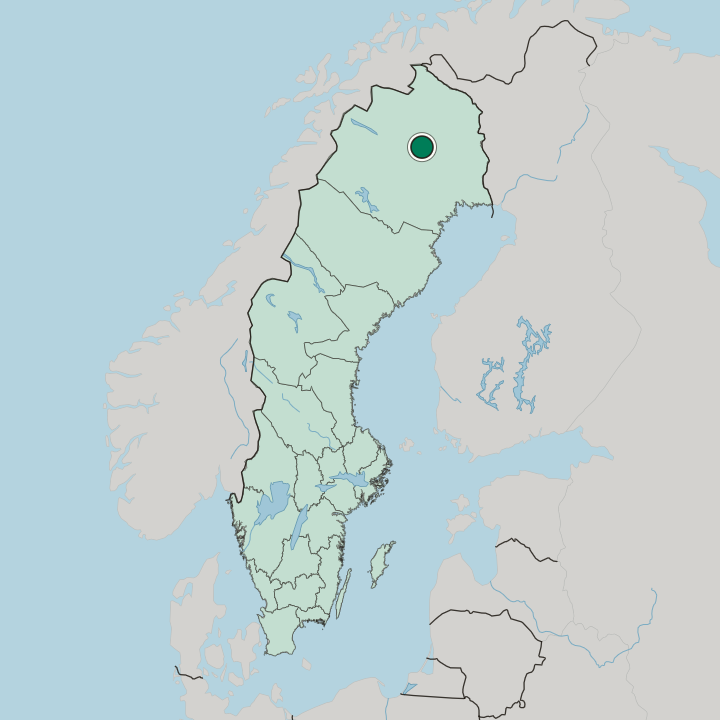 Map showing Gällivare — In Sweden