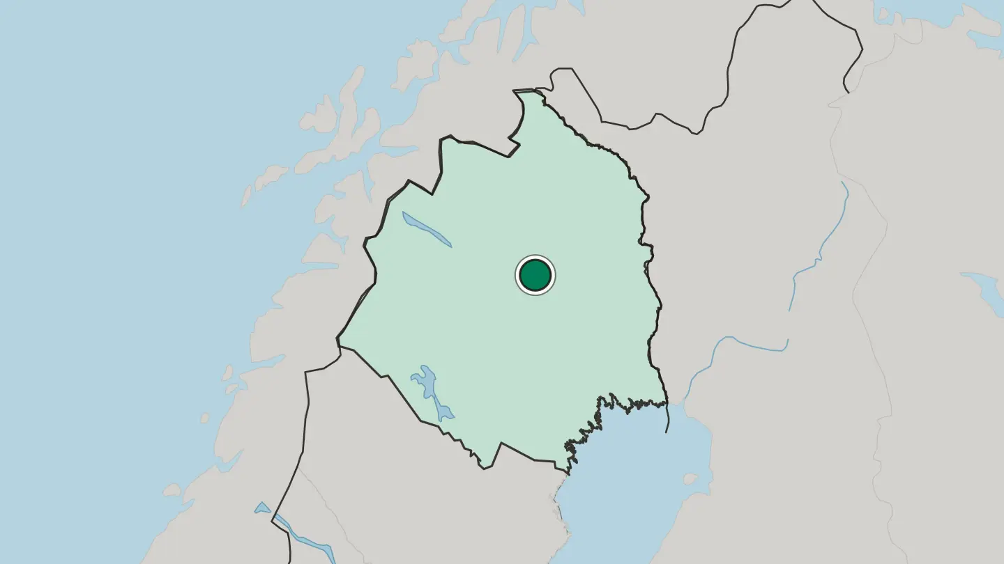 Map of Gällivare in Sweden