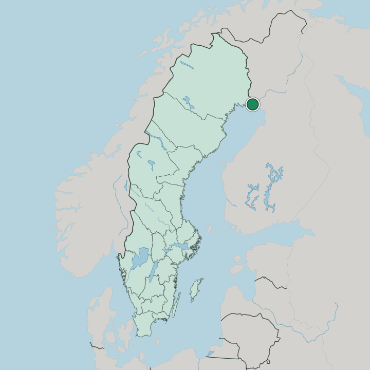 Map showing Haparanda — In Sweden