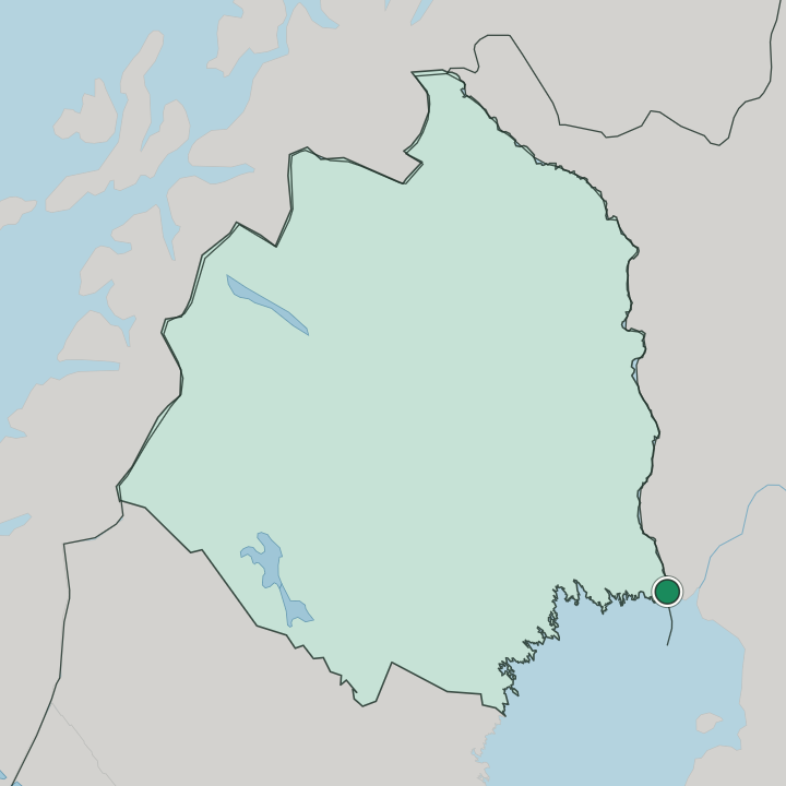 Map showing Haparanda — In Norrbotten County
