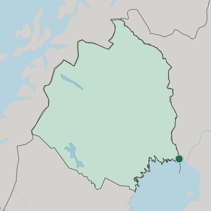 Map showing Haparanda — In Norrbotten County