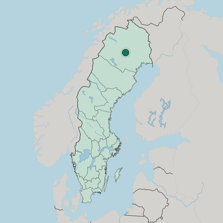 Map showing Jokkmokk — In Sweden