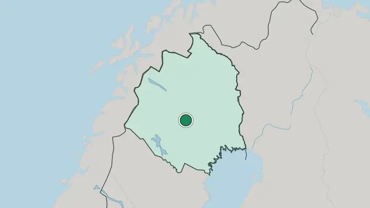Map of Jokkmokk in Sweden