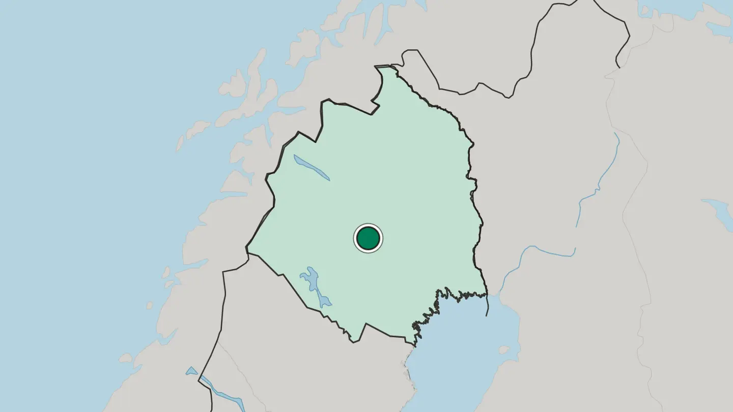 Map of Jokkmokk in Sweden