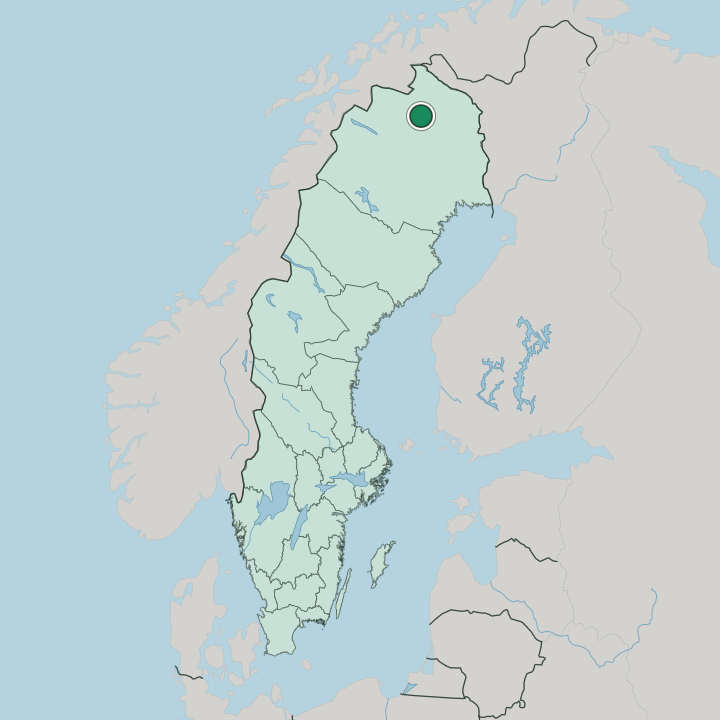 Map showing Jukkasjärvi — In Sweden