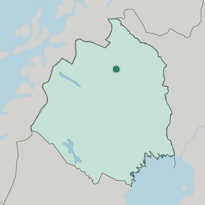 Map showing Jukkasjärvi — In Norrbotten County