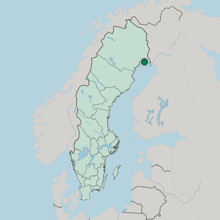 Map showing Kalix — In Sweden