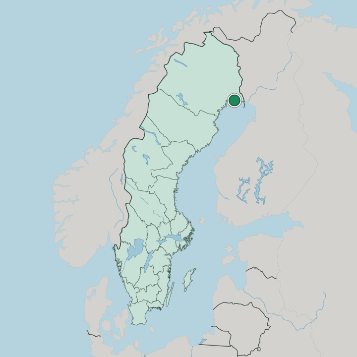 Map showing Kalix — In Sweden