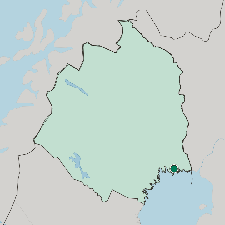 Map showing Kalix — In Norrbotten County