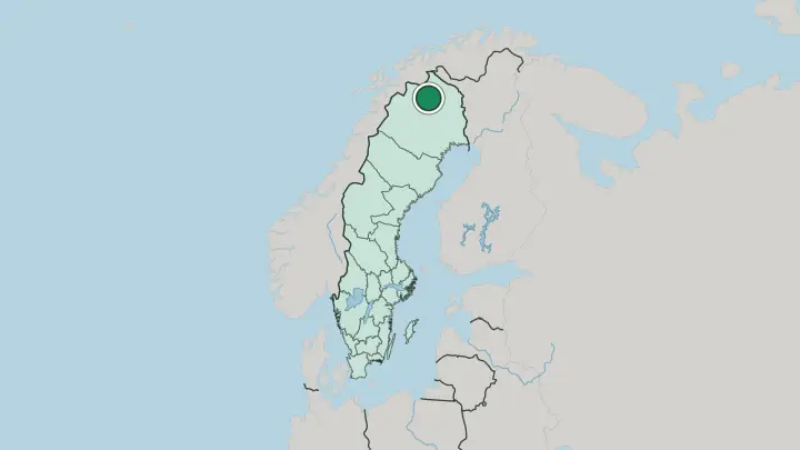 Map of Kiruna in Sweden