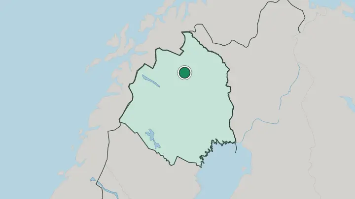 Map of Kiruna in Sweden