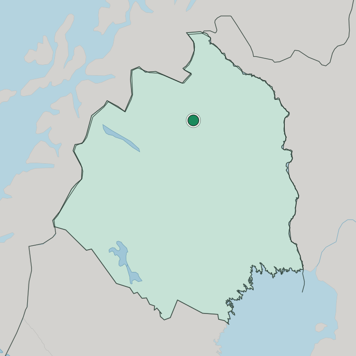 Map showing Kiruna — In Norrbotten County