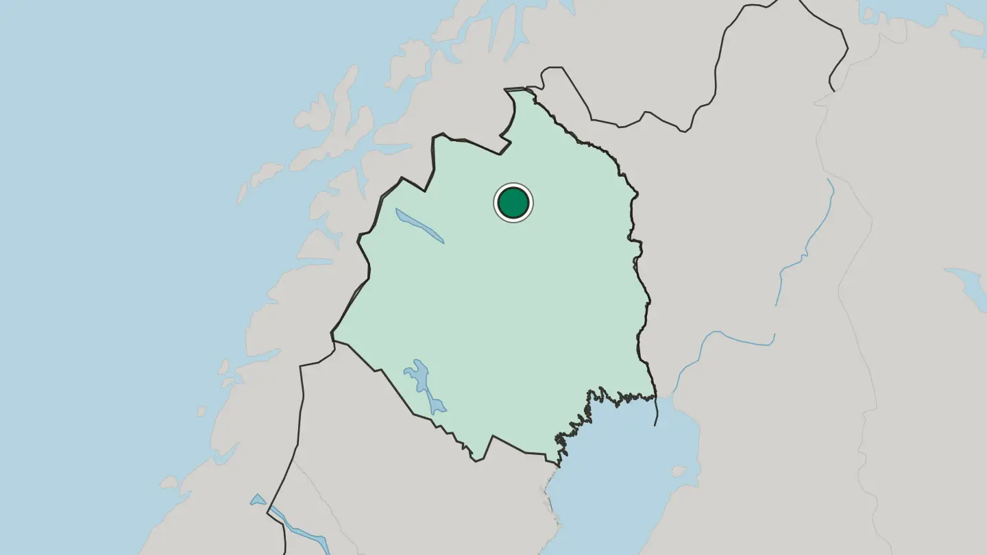 Map of Kiruna in Sweden