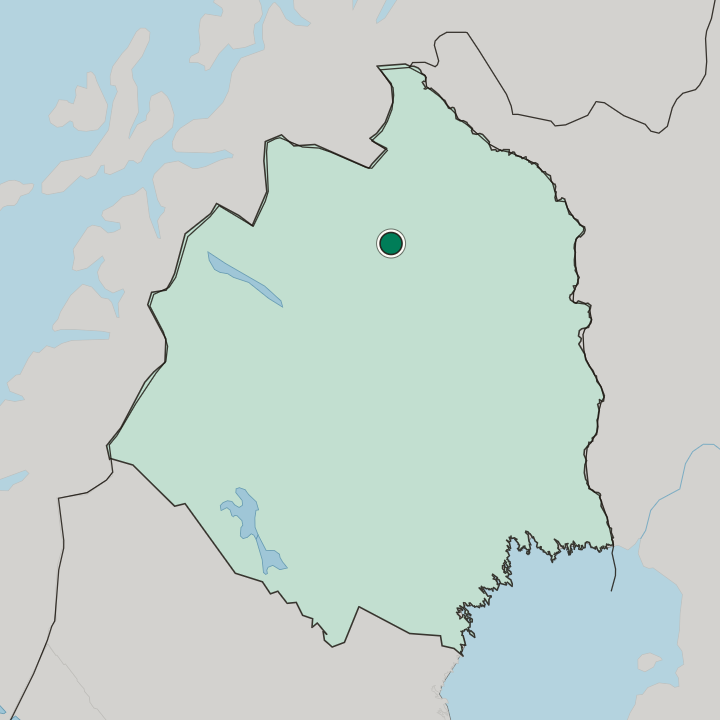 Map showing Kiruna — In Norrbotten County