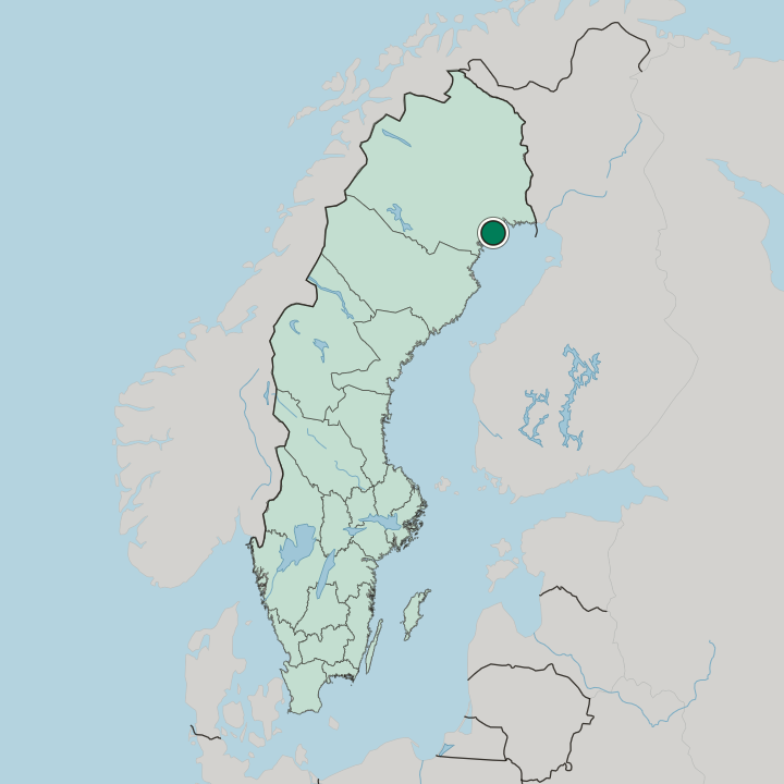 Map showing Luleå — In Sweden