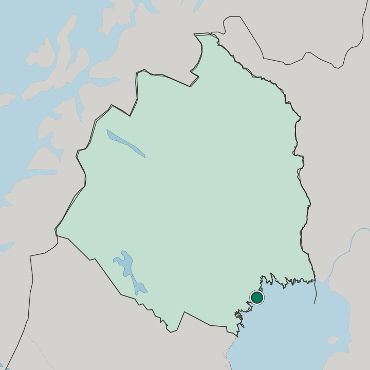 Map showing Luleå — In Norrbotten County