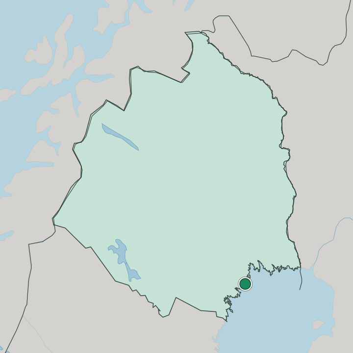Map showing Luleå — In Norrbotten County