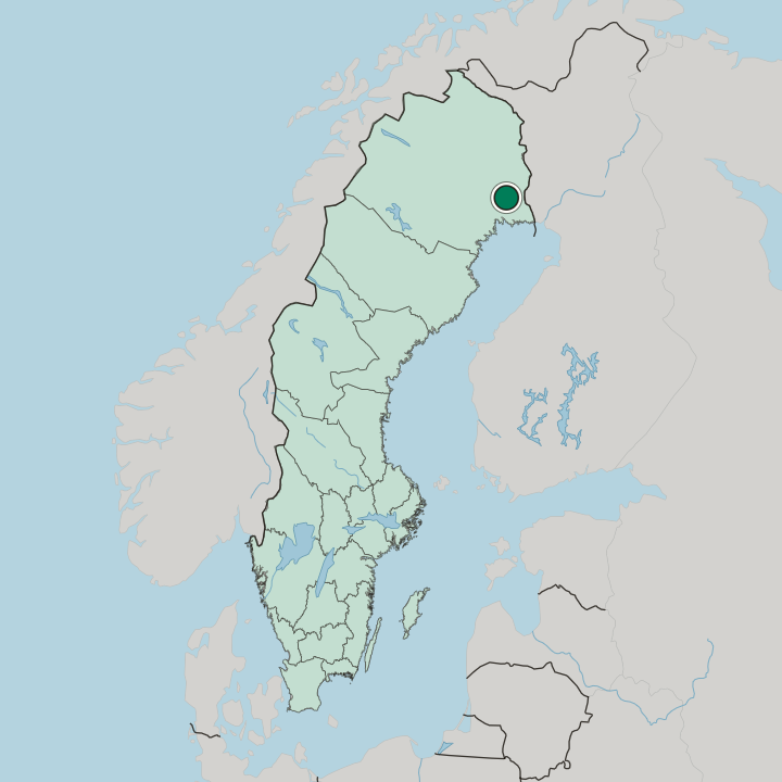 Map showing Överkalix — In Sweden