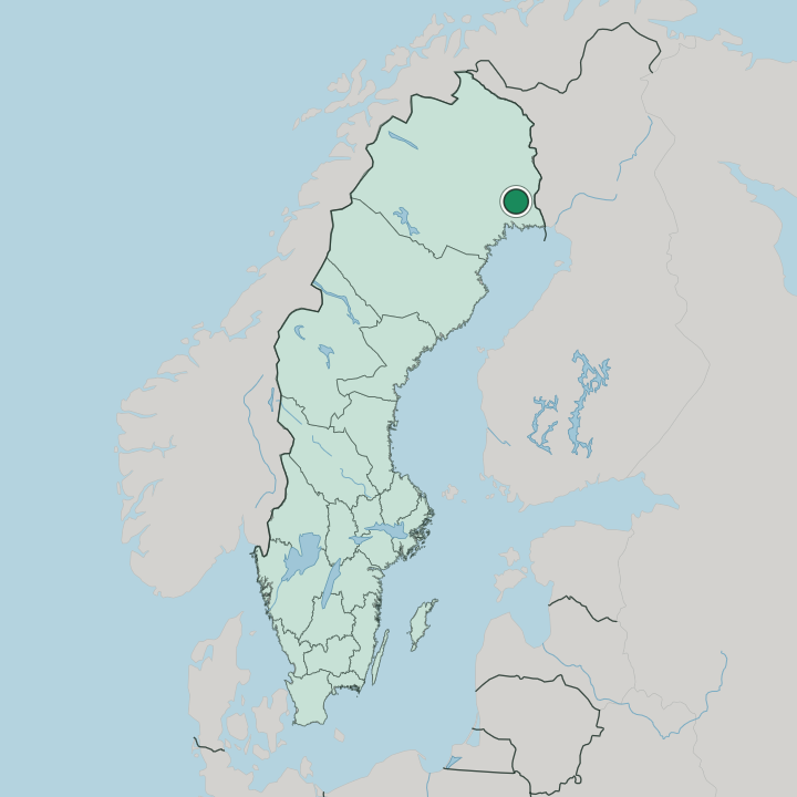 Map showing Överkalix — In Sweden