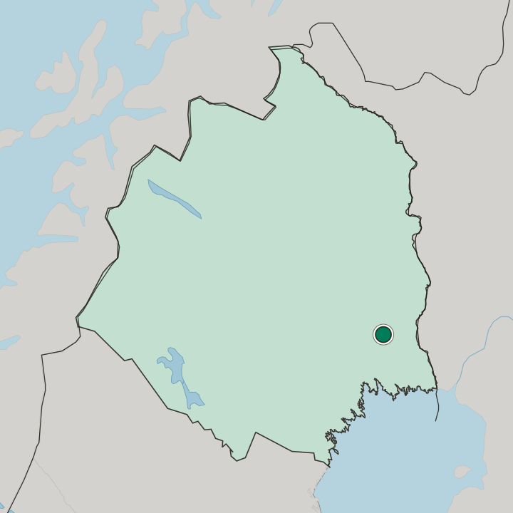 Map showing Överkalix — In Norrbotten County