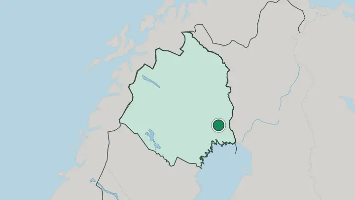 Map of Överkalix in Sweden