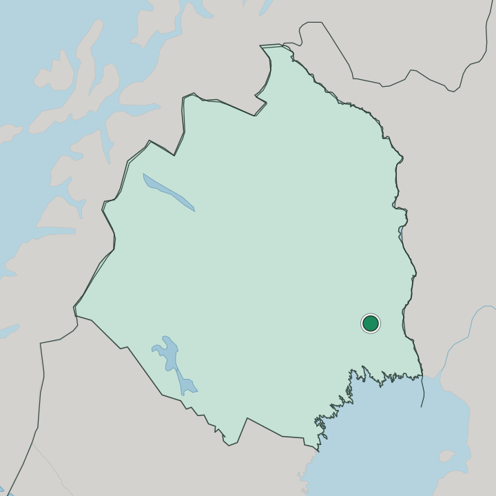Map showing Överkalix — In Norrbotten County