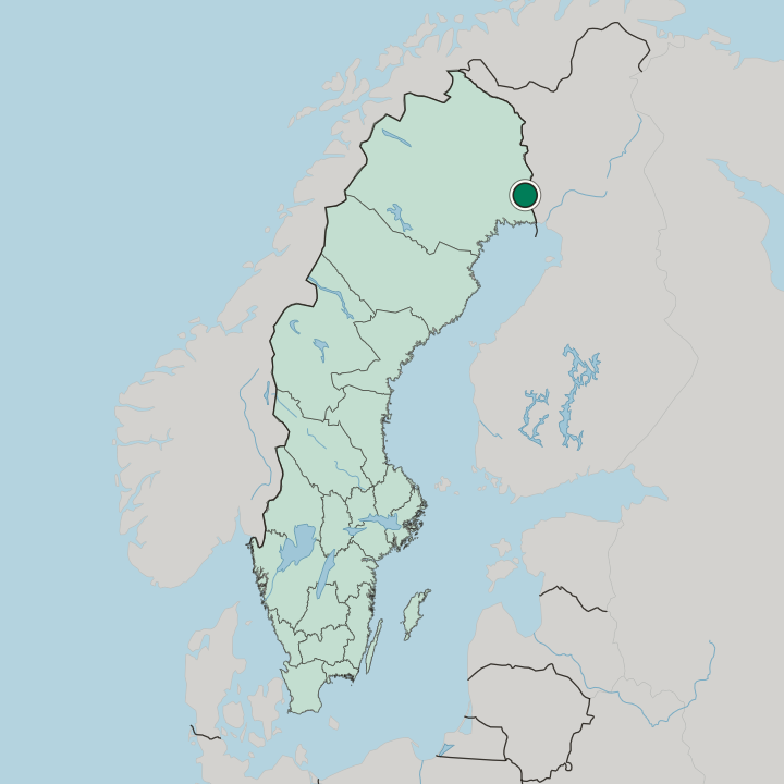 Map showing Övertorneå — In Sweden