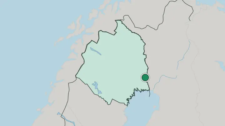 Map of Övertorneå in Sweden