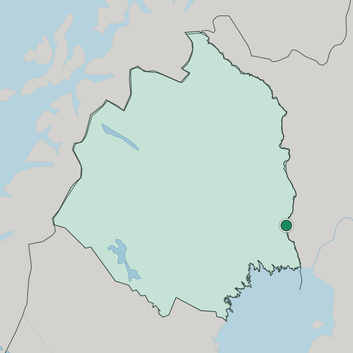 Map showing Övertorneå — In Norrbotten County