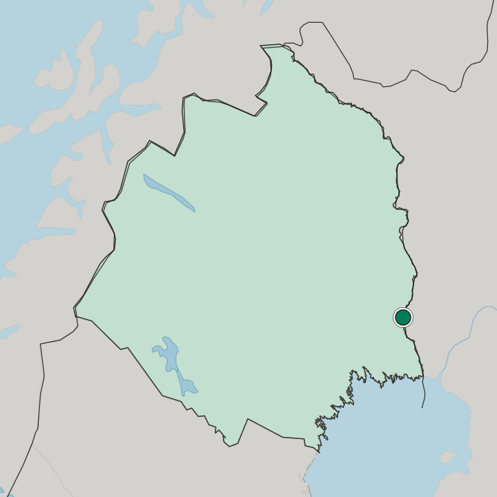 Map showing Övertorneå — In Norrbotten County