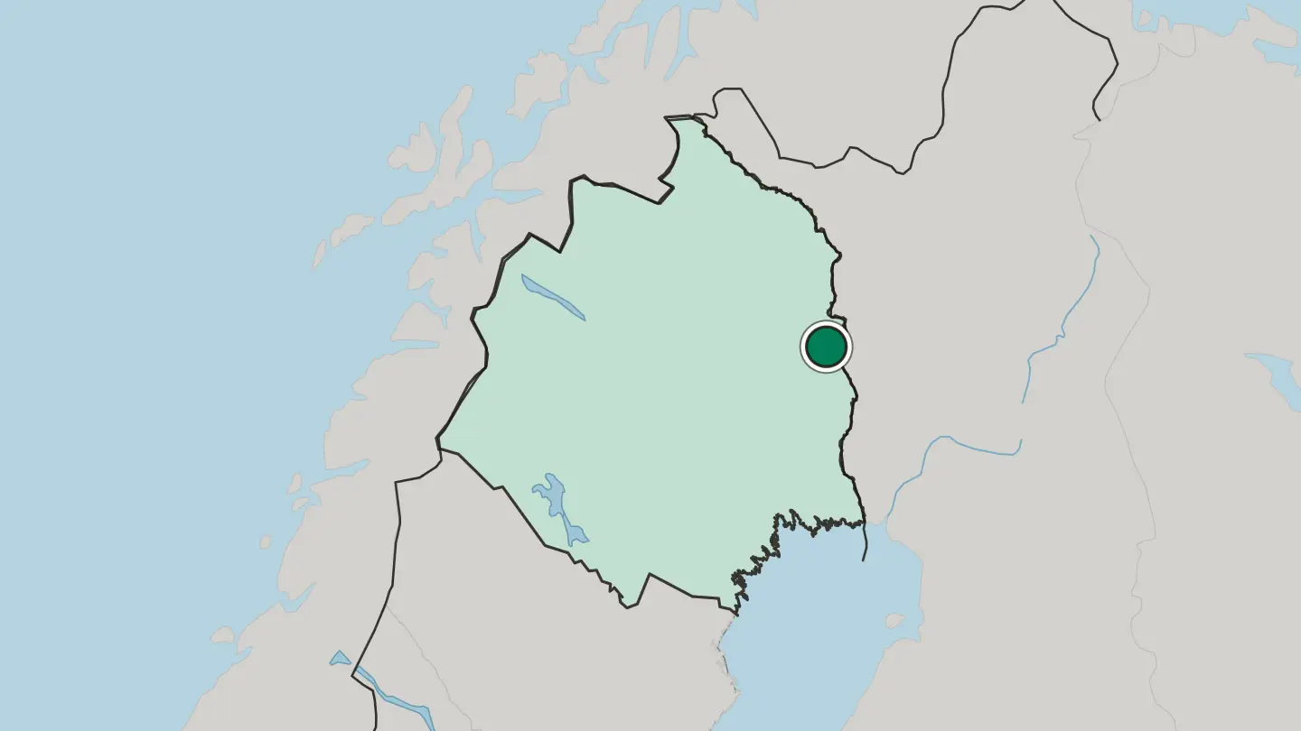 Map of Pajala in Sweden