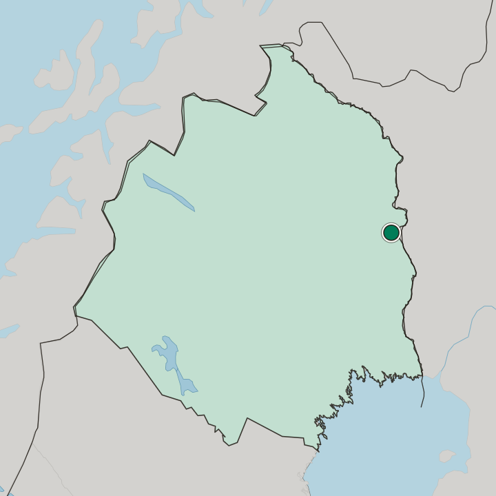 Map showing Pajala — In Norrbotten County
