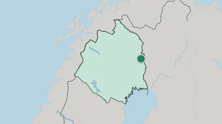 Map of Pajala in Sweden