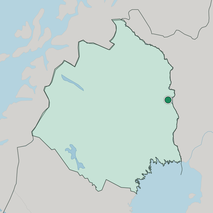 Map showing Pajala — In Norrbotten County