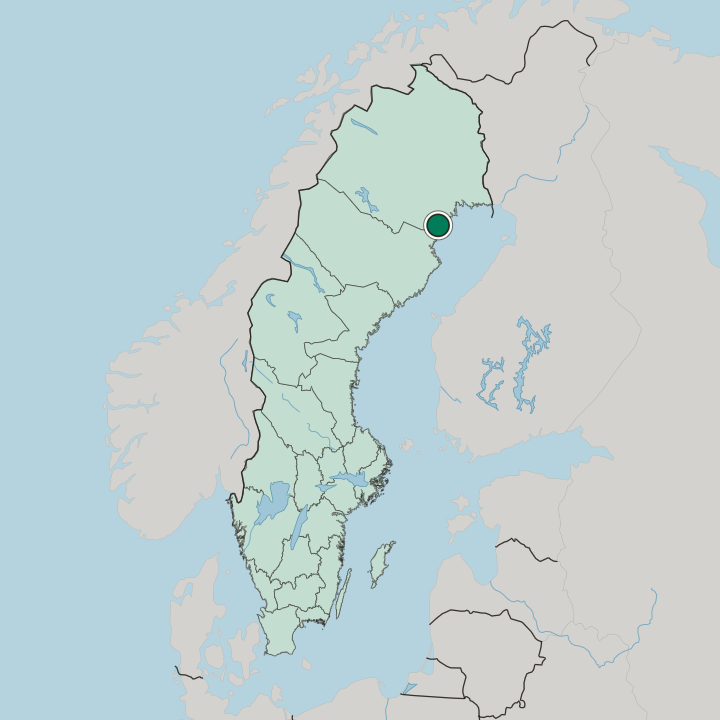 Map showing Piteå — In Sweden