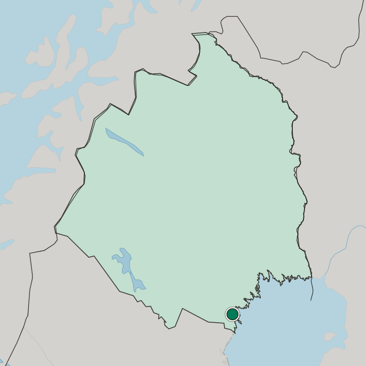 Map showing Piteå — In Norrbotten County