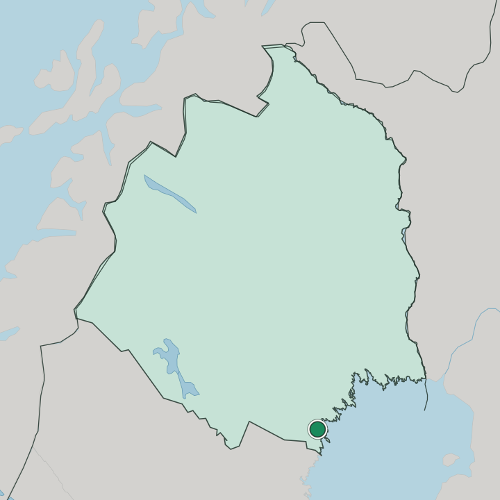 Map showing Piteå — In Norrbotten County