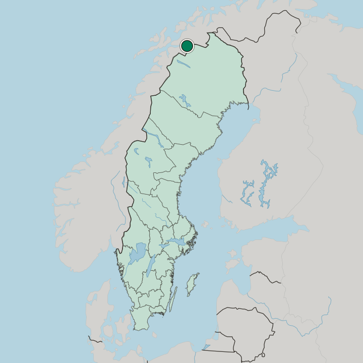Map showing Riksgränsen — In Sweden