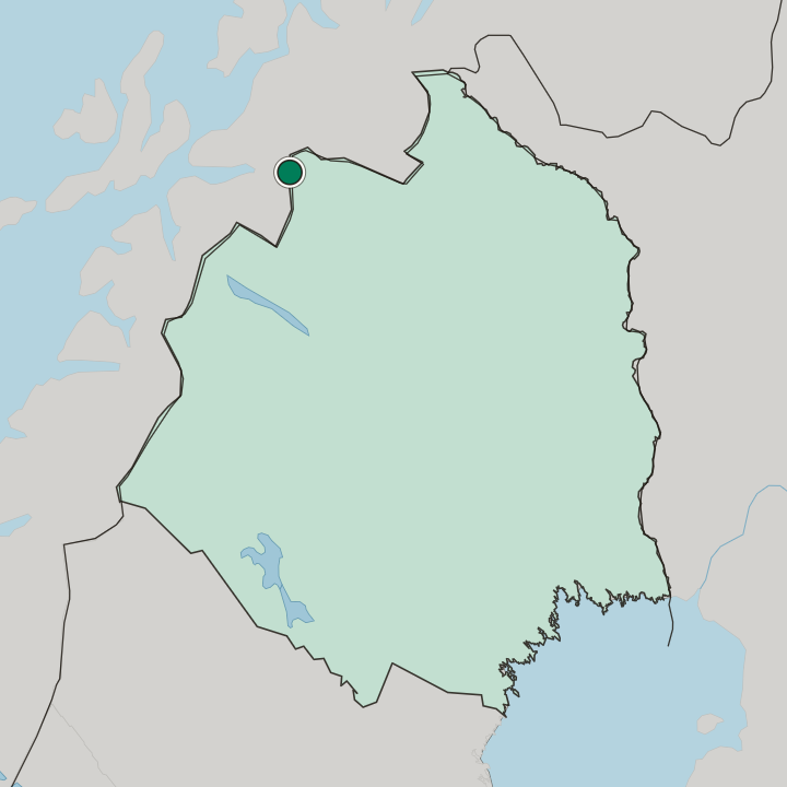 Map showing Riksgränsen — In Norrbotten County