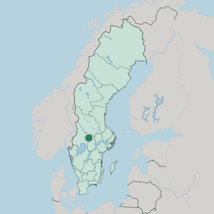 Map showing Hällefors — In Sweden