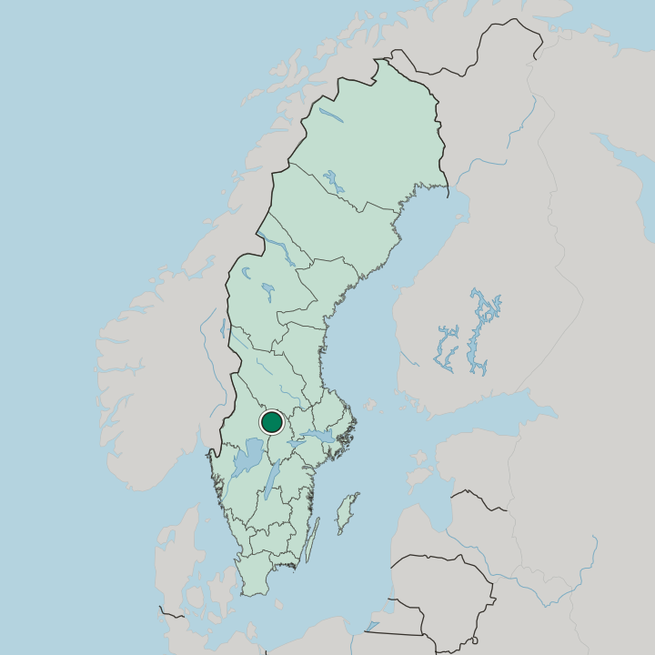 Map showing Hällefors — In Sweden